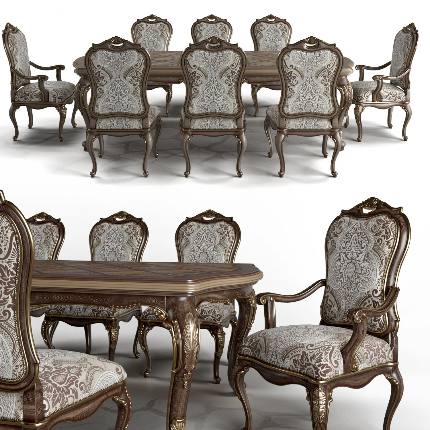 carson aria dining 3D Model .c4d .max .obj .3ds .fbx .stl .blend 
