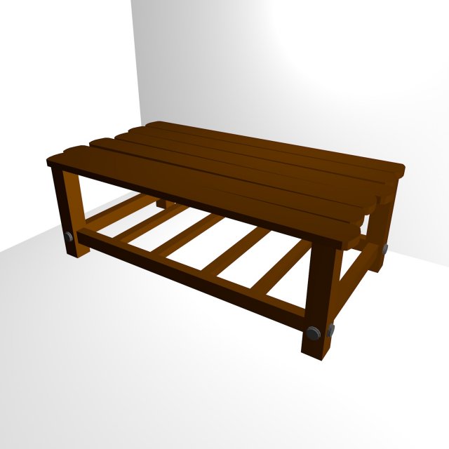 low poly wooden table Model 3D .c4d .max .obj .3ds .fbx .stl .blend 