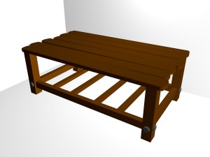 low poly wooden table Modello 3D