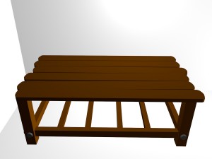 low poly wooden table Model 3D