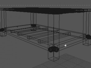 low poly wooden table Model 3D