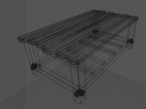 low poly wooden table Model 3D