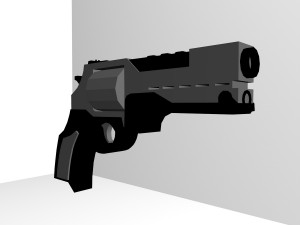 low poly python pistol 3D Model