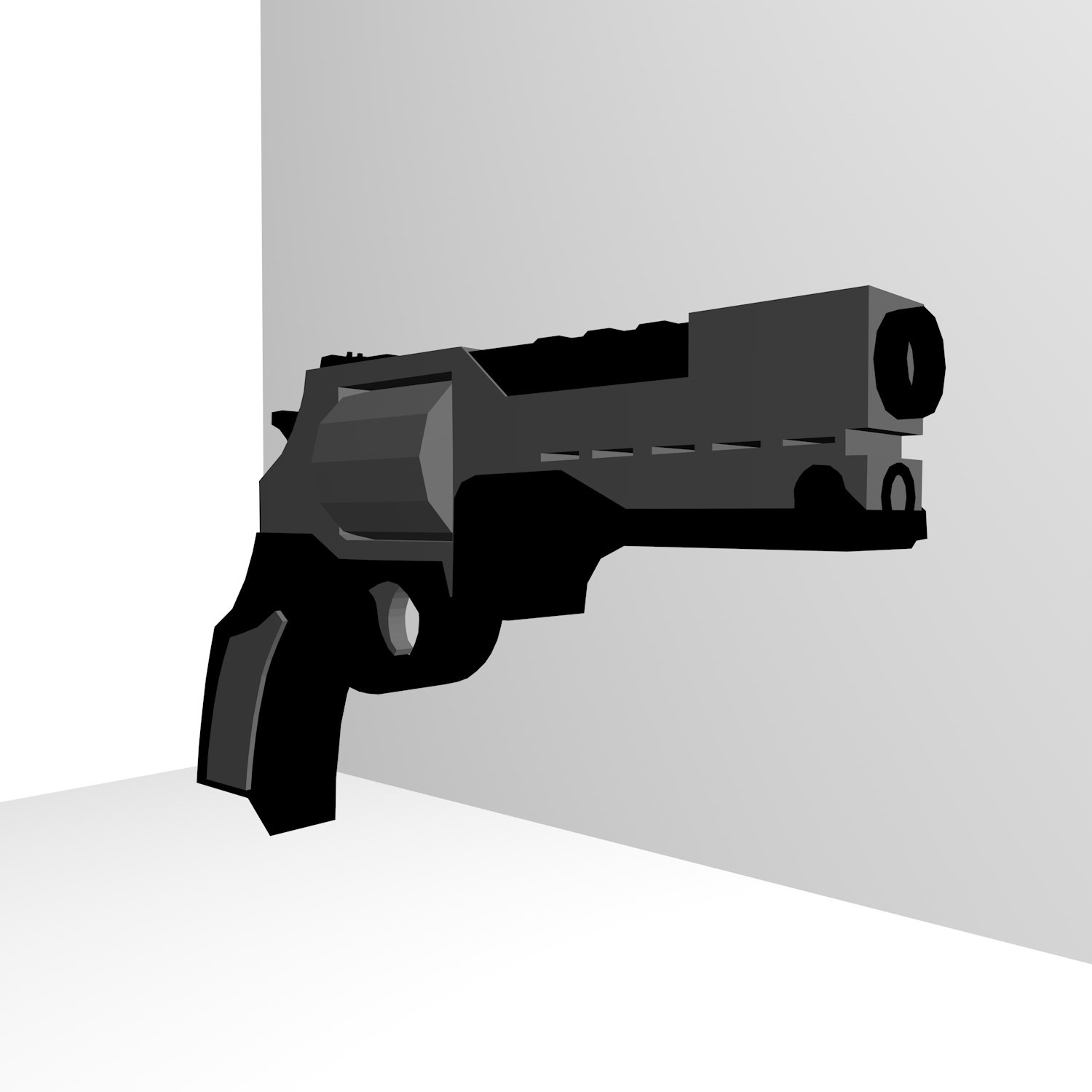 Pistol 3d model. 3d Low Poly pistolet.