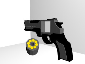 low poly python pistol 3D Model