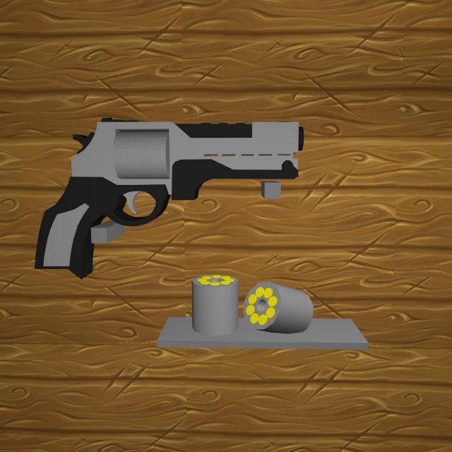 low poly python pistol 3D Model .c4d .max .obj .3ds .fbx .stl .blend 