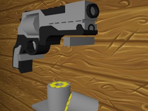 low poly python pistol 3D Model