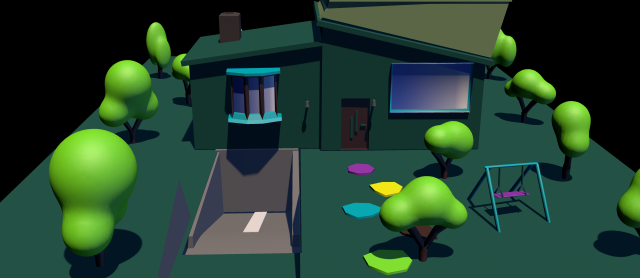 3d low poly house place designed Model 3D .c4d .max .obj .3ds .fbx .stl .blend 