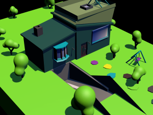 3d low poly house place designed Model 3D