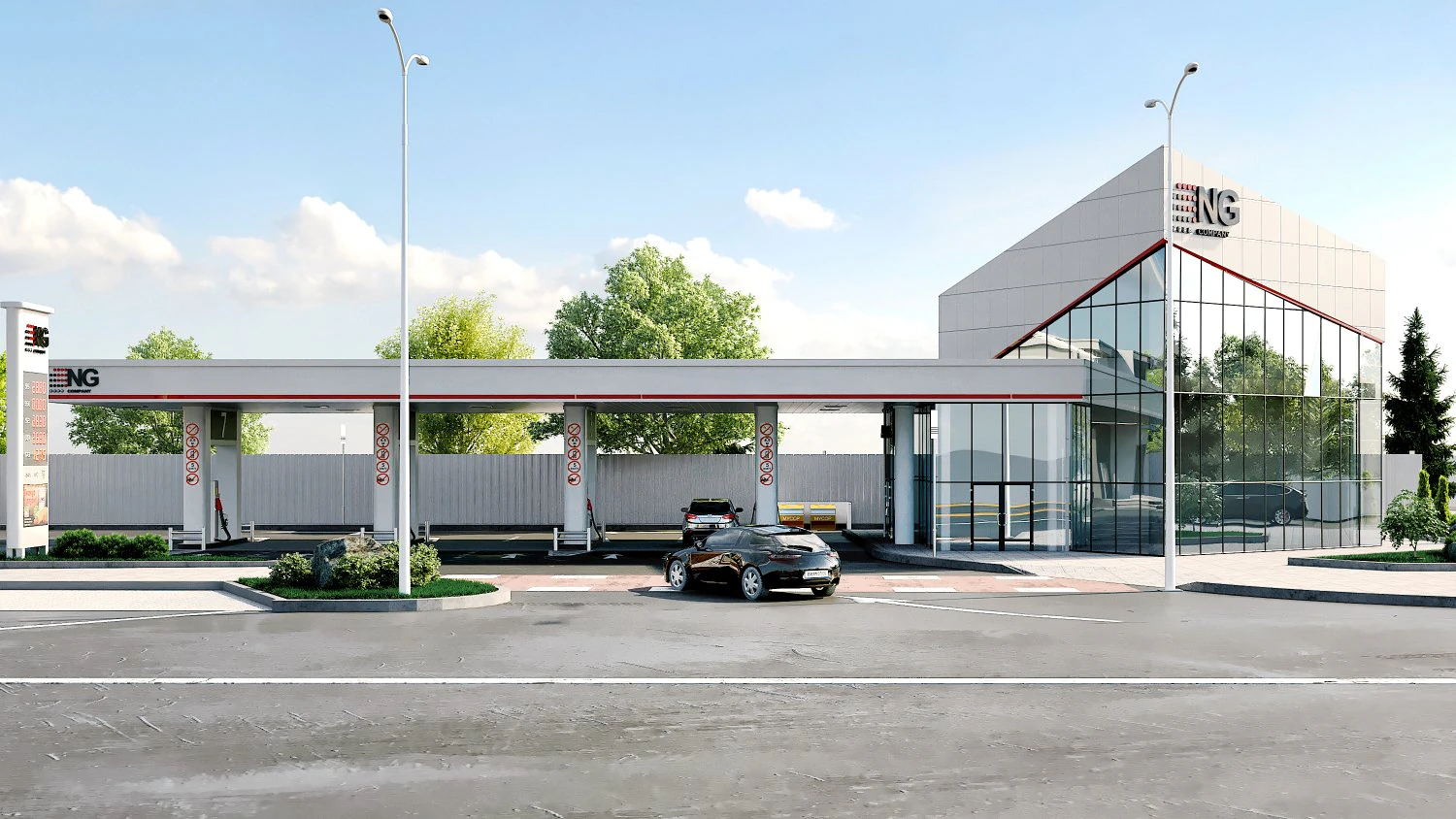 gas station 3D Model .c4d .max .obj .3ds .fbx .stl .blend 