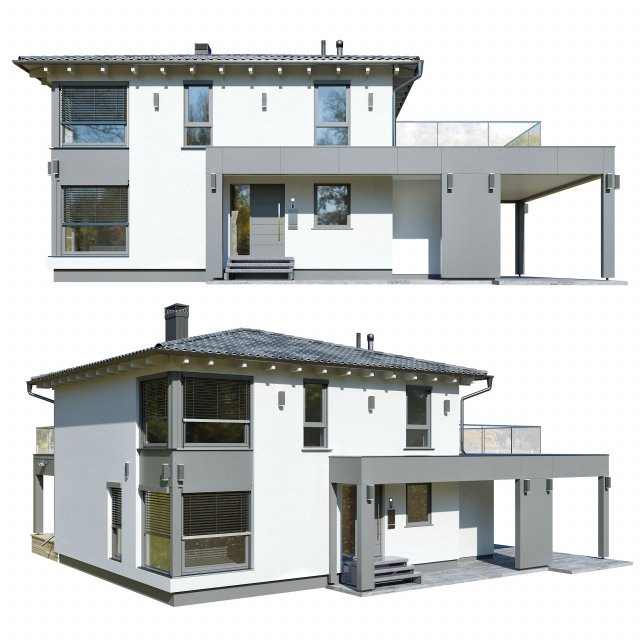german house 2 Modelo 3D .c4d .max .obj .3ds .fbx .stl .blend 