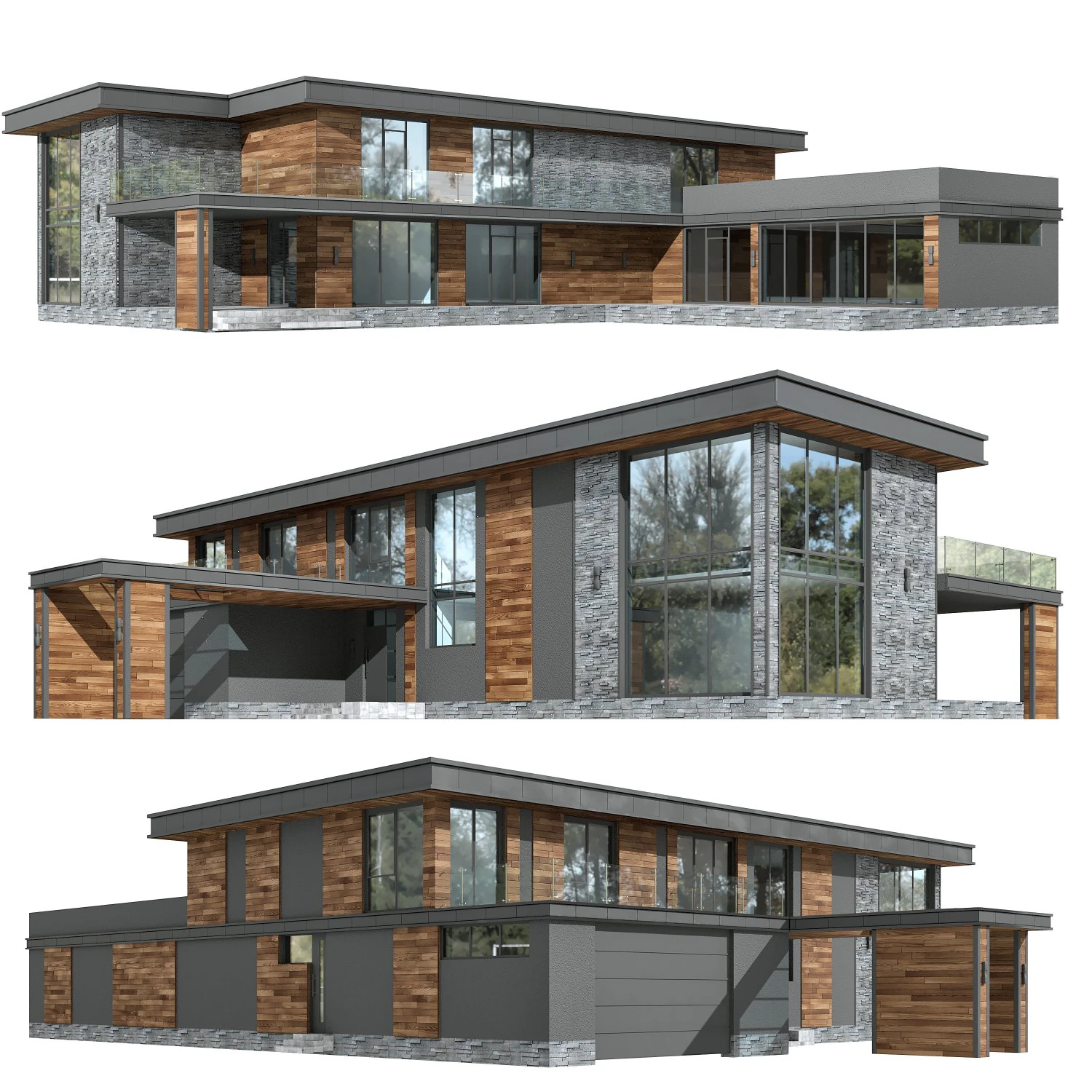 house in the wright style 3D Model .c4d .max .obj .3ds .fbx .stl .blend 