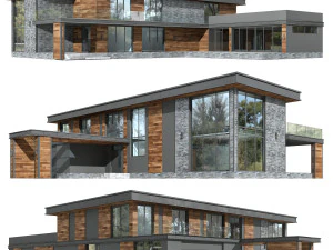 casa in stile Wright Modello 3D