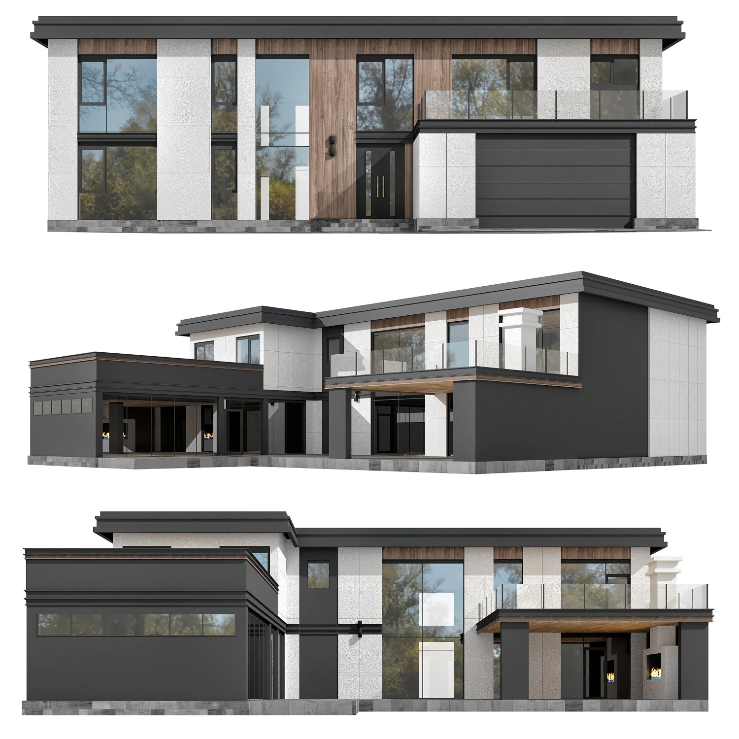 house in the wright style 2 3D Model .c4d .max .obj .3ds .fbx .stl .blend 