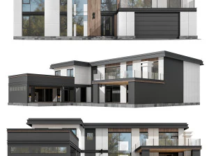 casa in stile wright 2 Modello 3D