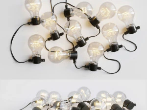 Garland And Bulb String 1 3D Model