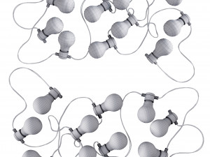 Garland And Bulb String 1 3D 模型