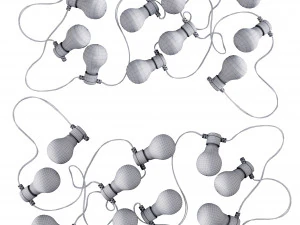Garland And Bulb String 1 3D Model