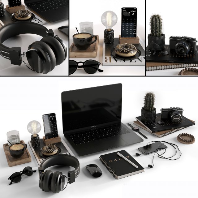 3D Workplace Collection 2 3D Model .c4d .max .obj .3ds .fbx .stl .blend 