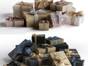 3D Gift Boxes model 3D Model