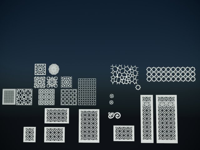 islamic patterns pack 3D Model .c4d .max .obj .3ds .fbx .stl .blend 