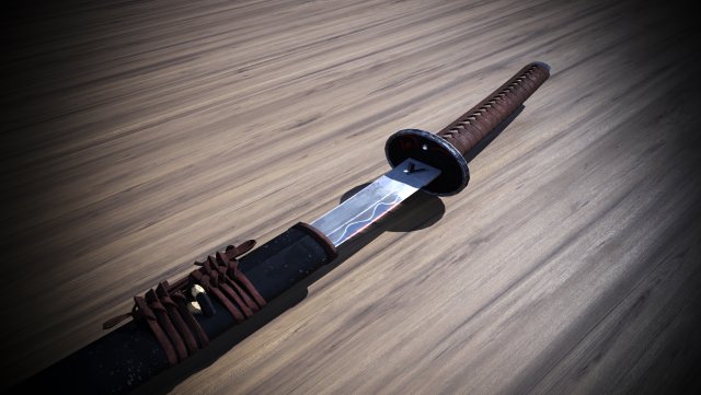 katana sword 3D मॉडल .c4d .max .obj .3ds .fbx .stl .blend 