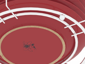 Set of dishes and cups with metal holder 3D Model