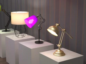 12 home lamps set 3D Model