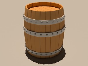 wooden barrel 3D मॉडल