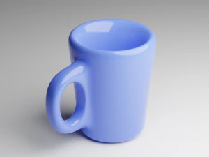 cangkir biru Model 3D