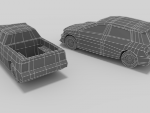 2 lowpoly cars pack Modello 3D