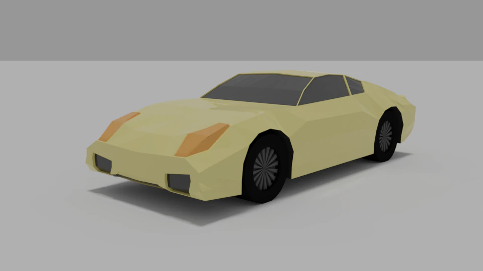 lowpoly sportcar 3D Model .c4d .max .obj .3ds .fbx .stl .blend 