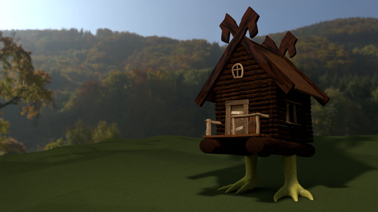 hut on chicken legs 3D Model .c4d .max .obj .3ds .fbx .stl .blend