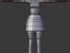 toony cartoon female character 3D Model