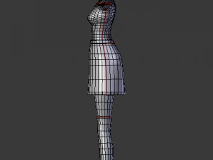 toony cartoon female character 3D Model