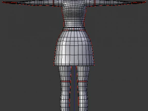 toony cartoon female character 3D Model
