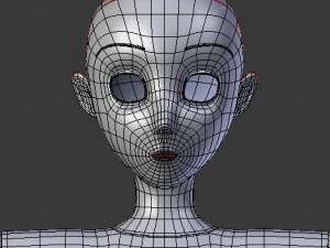 toony cartoon female character 3D Model