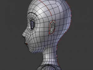 toony cartoon female character 3D Model