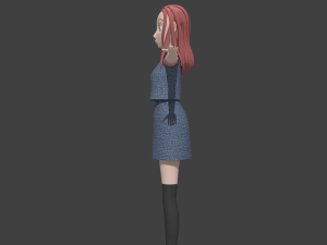 toony cartoon female character 3D Modell