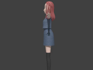toony cartoon female character 3D Model