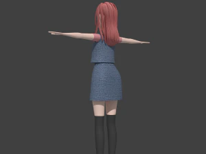 toony cartoon female character 3D Model