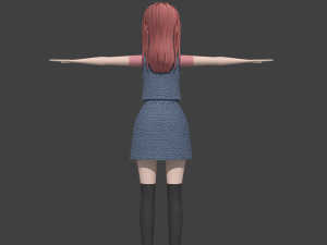 toony cartoon female character 3D Modell