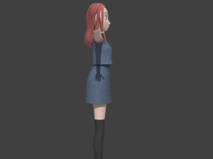 toony cartoon female character 3D Model