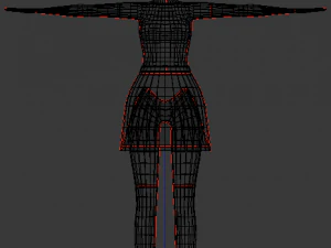 toony cartoon female character 3D Model