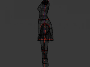 toony cartoon female character 3D Model