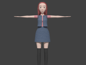 toony cartoon female character 3D Modell