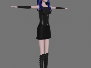cybergoth cartoon female character Model 3D