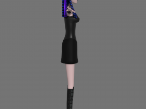 cybergoth cartoon female character Model 3D