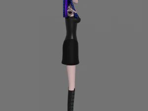 cybergoth cartoon female character 3D Model