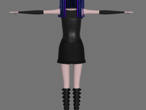 cybergoth cartoon female character Model 3D
